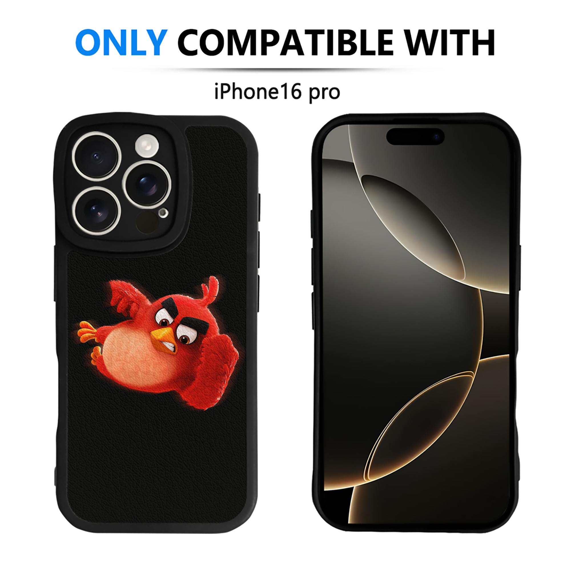（画像用） Angry Birds アングリーバード 【iPhone 16シリーズ対応】シリコンスマホケース（レザー調） 材質：シリコン